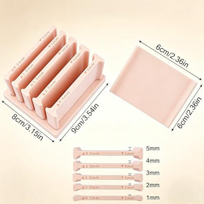 Polymer Clay Thickness String Roller Tool, 5 Size Even-Thickness Guides with Base, Strip Cutter for DIY Earrings, Jewelry Making and Clay Art (Pink) - color: Pink