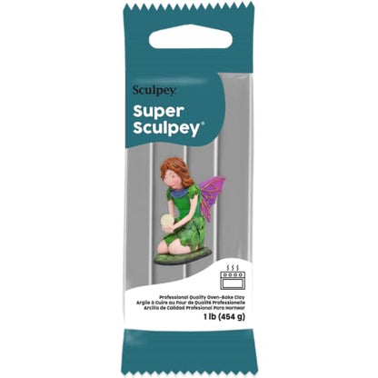 Super Sculpey: Polymer Clay: Gray - 1 lb Pack - Soft Oven Bake Clay, Non-Toxic, Created for Advanced Sculptors-Artists-Model Makers-Movie Studios - size: osfa