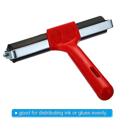 PATIKIL 2.4" 6" 8" Rubber Roller Brayer, 3 Pack Anti Skid Hard Rubber Roller Tools for Wallpaper Printing Printmaking Ink Stamping Tape Construction, 3 Size