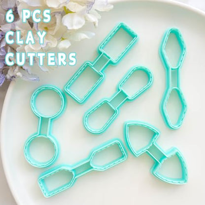 TAINSKY Basic Shapes Keychain Polymer Clay Cutter, Polymer Clay Keychain Cutters, Boho Clay Cutters for Polymer Clay Jewelry, 12 Shapes Keychain Cutter, General Polymer Clay Earring Cutters - color: Keychain -A