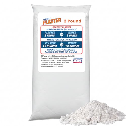 Perfect Plaster for Pottery & Ceramic Slip Casting Molds, Non-Toxic Water-Based Powder Material for DIY Mold Making, Clay Reclaim Slabs, Sculptures & Crafts, Fast-Curing, USA Made, 2 lb Bag - size: 2 Lb