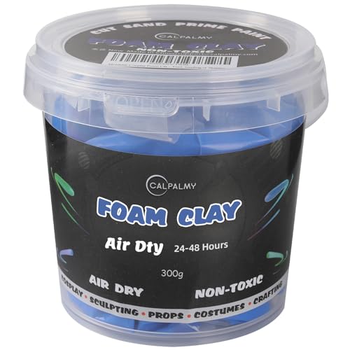 Moldable Cosplay Foam Clay Blue Colors (300g) – High Density and Quality for Intricate Designs | Air Dries to Perfection for Cutting with a Knife or Rotary Tool, Sanding or Shaping - color: Blue, size: 300g