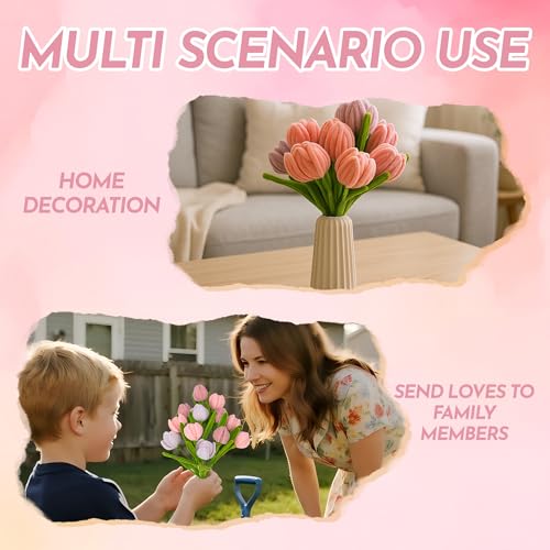 Upgraded 2026 Pipe Cleaners Craft Kit: 400-Piece DIY Flower Making Supplies with Exclusive Color Palette | Includes Chenille Stems, Floral Wire, Gardening Tape, Stamen & Ribbon for Kids Arts & Crafts - color: pink