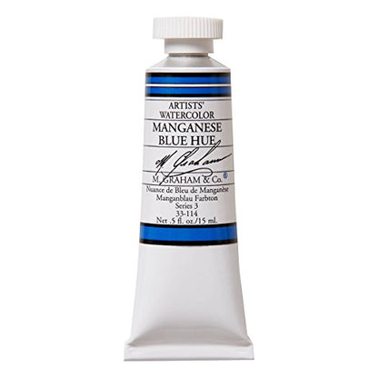 M. Graham 1/2-Ounce Tube Watercolor Paint, Manganese Blue Hue (33-114) - color: Manganese Blue Hue, style: .5 oz. (15 ml)