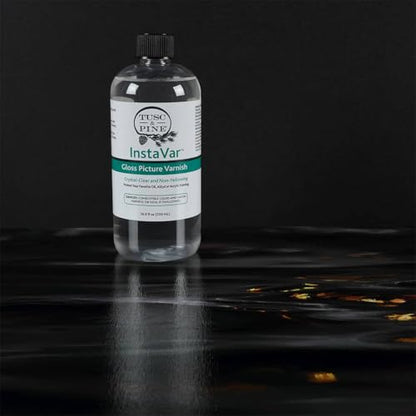 Tusc & Pine InstaVar™ Gloss Picture Varnish - Archival Quality Varnish for Oil, Alkyd, and Acrylic Artists - 33.8oz Bottle - size: 33.8oz