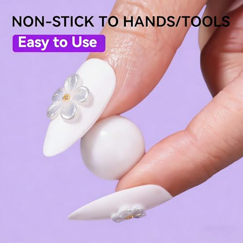Makartt 3D Gel Nail Art for Nails Starter Kit: Clear and White 3D Sculpting Gel Non-Sticky Molding Carving Glue Extension Builder DIY Manicure Gold & Silver Chrome Powder Solid Soak Off Hard Gels - color: Clear & White Starter Kit