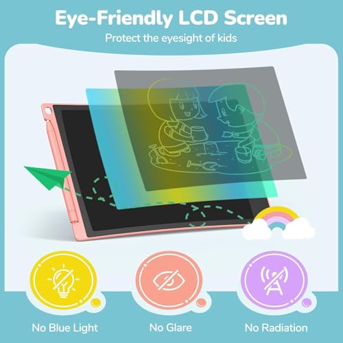 TECJOE 4 Pack LCD Writing Tablet, 8.5 Inch Colorful Drawing Board, Kids Travel Games Activity Learning Toys, Birthday Gifts for 3-8 Year Old Boys Girls Toddlers Preschooler - color: Blue & Purple & Green & Dark Blue