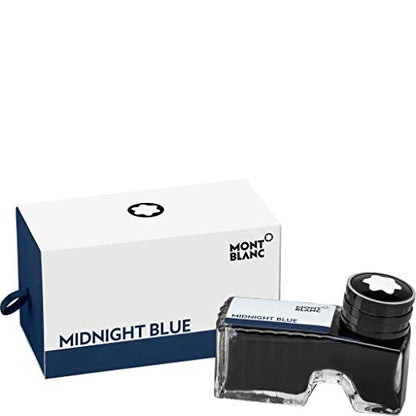 Montblanc Ink Bottle Midnight Blue 109204 – Premium-Quality Refill Ink in Blue-Black for Fountain Pens, Quills, and Calligraphy Pens – 60ml Inkwell - color: Midnight Blue, style: Ink Bottle