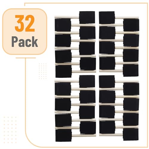 Bates 2-Inch Foam Paint Brushes, 32 Pack - Sponge Brushes for Painting, Staining, and Mod Podge - color: Black, size: 2 inch, 32 Pack