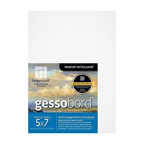 Ampersand Gessobord for Acrylic, Oil and Mixed Media, 1/8 Inch Depth, 5X7 Inch, Pack of 3 (GBS05) - size: 5X7 Pack of 3, style: 1/8 Inch Depth
