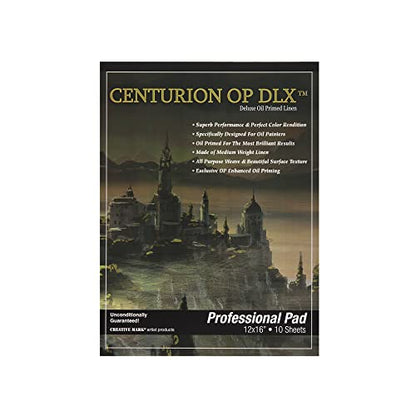 Centurion Deluxe Oil Primed Linen Pad 12"x16" - 6 Pack 10 Sheets Per Pad - 60 Pages Total - 11 oz. No Bleed Pages, Lightweight, Easy to Travel Canvas Pad for Plein Air Painting