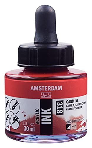 Amsterdam Acrylic Ink Bottle 30 ml Carmine 318 (17203180) - color: Carmine, size: 1 fl oz