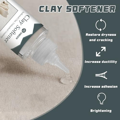 120ml Premium Polymer Clay Softener – Revive Hardened Clay, Enhances Flexibility & Adhesion, Adds Shine After Baking, Ideal for Ceramic Artists, Teachers & DIY Craft Lovers