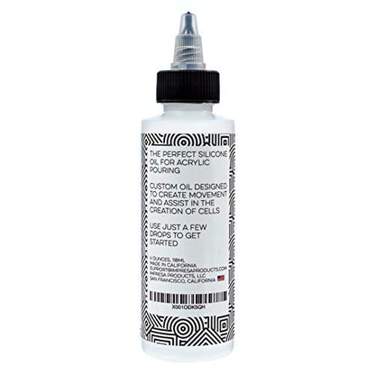 Impresa Silicone Oil for Acrylic Pouring - 4 Oz Clear Bottle with Pipette - Acrylic Pour Oil & Paint Additive for Bubbles