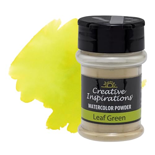 Creative Inspirations Powder Watercolor Paint - 38g Shaker Bottle, Leaf Green - Dye-Based Water-Soluble Crystalline Pigments - Non-Toxic, Perfect for Abstract and Spontaneous Effects - color: Leaf Green, style: Pack of 1