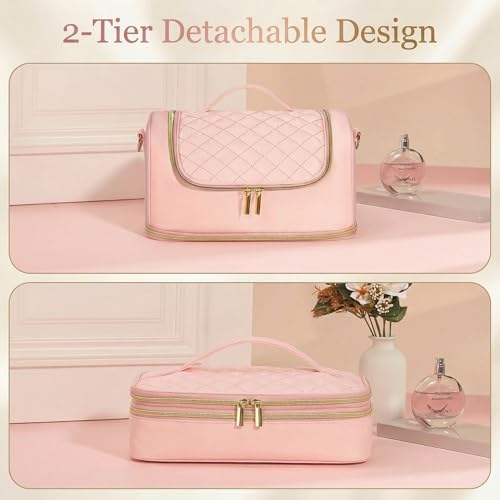 Nail Polish Organizer Case Holds 45 Bottles & Nail Lamp, Large Capacity Nail Tech Bag, Portable Nail Supplies Storage for Travel, Manicurist & Nail Artist Gift