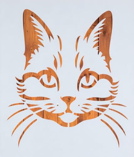 Cat Stencil – Animal Kitten Kitty Art Stencil for Painting, Crafting and DIY Projects (3 Pcs Set) - style: Cat Face