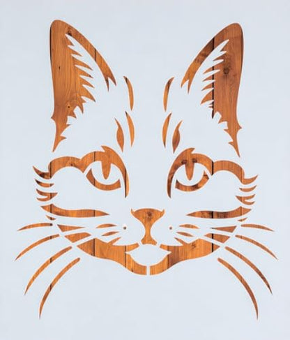 Cat Stencil – Animal Kitten Kitty Art Stencil for Painting, Crafting and DIY Projects (3 Pcs Set) - style: Cat Face
