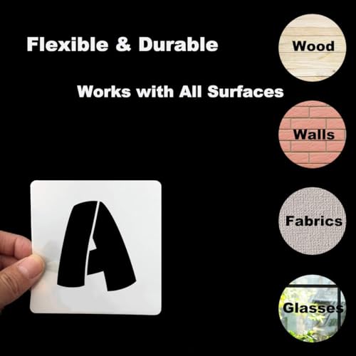 2 Inch Letter Stencils for Painting - 42 Pack Alphabet Letter and Number Stencil Templates with Signs for Painting, Reusable Letters and Numbers Stencils for Chalkboard Wood Signs & Wall Art - size: 2 Inch