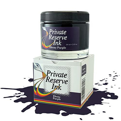 Private Reserve Premium Fountain Pen Ink, 60ml Bottle, Ebony Purple | Premium fountain pen ink with smooth flow, rich color, and reliable everyday writing performance. - color: Ebony Purple