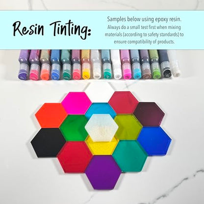 Single Bottles - Vibrant Professional Quality, Huge 20ml Bottles, Intensely Saturated, High Gloss, for Painting, Tumblers & Epoxy Resin Art (Radiant Pink)