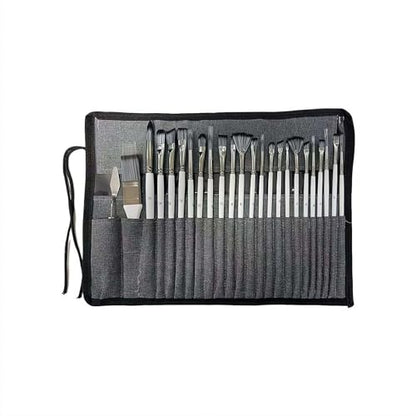 24 Pieces Professional Paint Brush Set for Acrylic Oil Watercolor Gouache Painting, Nylon Bristles, Ergonomic Handles