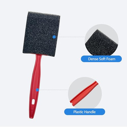 24Pcs Foam Paint Brushes, Coloful Plastic Handle Sponge Brushes for Painting, Paint Sponge -Lightweight&Durable -Premium Foam Brushes Set, Staining, Varnishes and DIY Craft Projects (1", 2" and 3") - color: Colorful