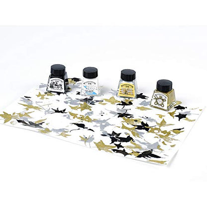 Winsor & Newton Collection Drawing Ink Set, Set of 4, Black, White, Metallic Tones - style: Metallic Tones