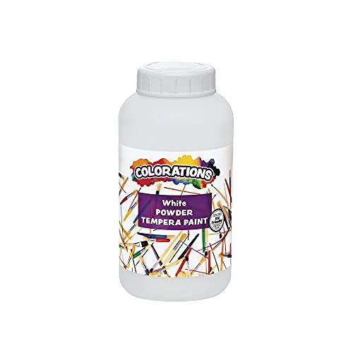 Colorations® Powder Tempera, White, 1 Pound, Powdered Tempera Paint is a value purchase, Dillute only what you need, Strong and Bright White Color, Non Toxic and Safe for Kids, Use for Arts & Crafts - color: White