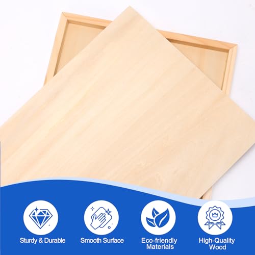 ESRICH 11x14 Inch Wood Panels for Painting, 2 Pack Craft Wood Canvas Boards, Blank Unfinished Wooden Art Board for DIY Art Creations Such as Painting, Acrylic Pouring, Resin, Burning, Collage, etc. - size: 11x14IN-2Pack
