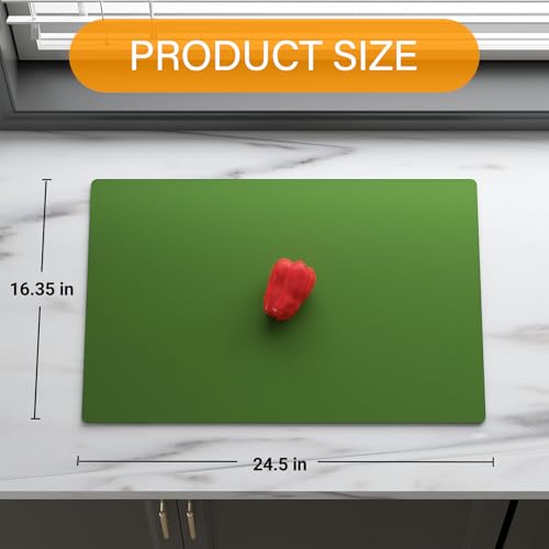 2-Pack Extra Thick Silicone Counter Mats - 24”x16” Large Heat Resistant Kitchen Countertop Protector, Non-Slip Hot Pad Trivet for Air Fryer, Hot Pots & Pans, Coffee Maker(Green) - color: Green