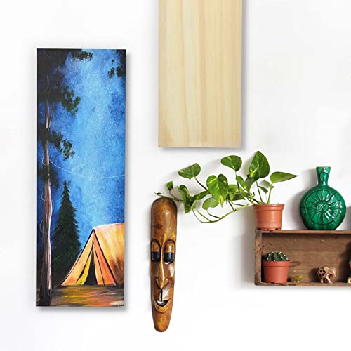 Falling in Art Unfinished Birch Wood Panels Kit for Painting, Wooden Canvas 4 Pack of 4x12 Studio 3/4" Deep, Cradle Boards for Pouring, Art, Crafts, Burning and More - size: 4'' x 12''