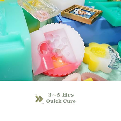 BBDINO Silicone Mold Making Kit 15A Clear Liquid Platinum Silicone 4.4 Lbs | 1A:1B Mixing Self Degassing 3 Hrs Fast Cure Molding Silicone Flexible & Durable -Ideal for Resin/Soap/Silicone Molds Making - color: 70.6 Oz Clear