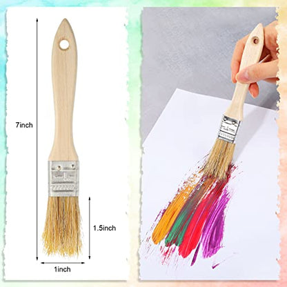 Nuogo 150 Pcs Chip Paint Brushes Bulk 1 Inch Chip Brushes for Painting Multipurpose Household Bristle with Wooden Handle for Stains Varnishes Glues Home Projects Workshop Art Projects