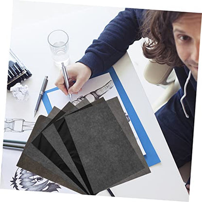 HOMSFOU A4 Graphite Carbon Transfer Tracing Paper 100 Sheets for Artists and Students Portable Drawing and Copy Paper for Sketching and Craft Projects