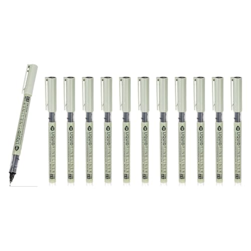 PATIKIL Fineliner Pens, 12 Pcs Black 04 0.4mm Fineliner Marker Waterproof Ink Archival Drawing Pens Watercolor Art Supplies Set for Sketching Journaling Scrapbooking Artist Illustration - size: 04 0.4mm
