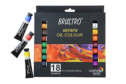 BRUSTRO Artists Oil Colour Set Of 18 Colours X 12Ml Tubes 12 ml tubes