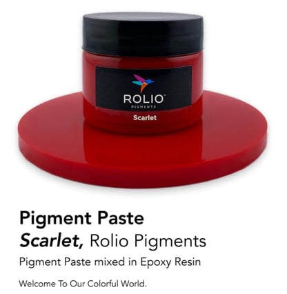 Rolio Scarlet Red Pigment Paste for Epoxy Resin – 2oz Jar – Opaque Red Epoxy Colorant, Resin Dye Paste, High-Intensity Pigment Paste for Art, Jewelry, Crafts, Tumblers & DIY Projects - color: Scarlet