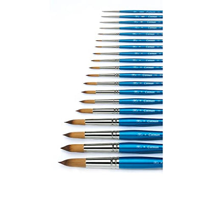 Winsor & Newton Cotman Short Handle Brushes, Set of 4, (Round 2 & 4, Rigger 1, One Stroke 1/4") - size: Set of 4, style: Round 2 & 4, Rigger 1, One Stroke 1/4"