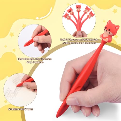 48 Pcs Cute Animals Bobblehead Eraser for Pencils Kawaii Erasers Cute School Supplies Fun Cartoon Erasers Back to School Supplies Birthday Classroom Gifts - style: Animals