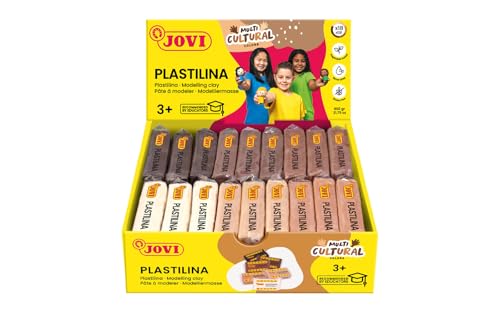 Jovi - Non-Hardening Modeling Clay Set, 18 Bars, 6 Multicultural Colors | Non-Staining, Easy Clean Up, Vegetable-Based Creative Clay, gluten-free