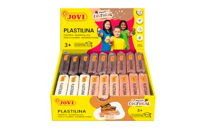 Jovi - Non-Hardening Modeling Clay Set, 18 Bars, 6 Multicultural Colors | Non-Staining, Easy Clean Up, Vegetable-Based Creative Clay, gluten-free
