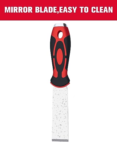 ROTATION Soft Grip, Heavy Duty, Scraper with Hammer End, 1.2", Stainless Steel Putty Knife, 1.2 inch, extra thick - style: 1pc