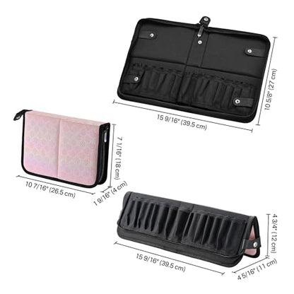 BYOOTIQUE Makeup Brush Holder Bag Foldable Cosmetic Case ForgetMeNot Pink Artist - color: ForgetMeNot Pink