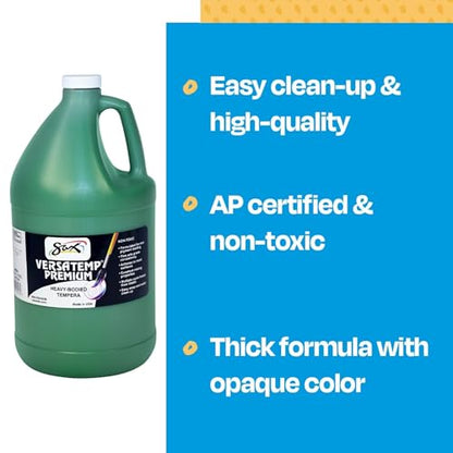 Sax Versatemp Premium Heavy-Bodied Tempera Paint, Green, 1 Gallon