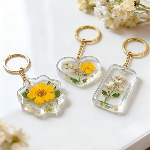 RESIN GO 64Pcs Rounded Edge Resin Jewelry Molds, 4 Styles Keychain Resin Molds Silicone with Hole, Arc Edge Pendant Silicone Molds for Epoxy Resin Jewelry, Earring, Necklace, Keychain Making Kit - color: 64pcs Rounded Edge Pendant Molds
