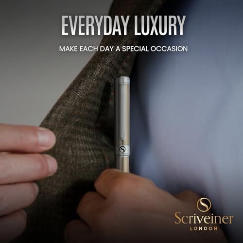 Scriveiner Stainless Steel Ballpoint Pen - Stunning Luxury Pen with Stainless Steel Finish, Schmidt Black Refill, Best Ball Pen Gift Set for Men & Women, Professional, Executive, Office, Nice Pens - color: 8. Stainless Steel with Chrome