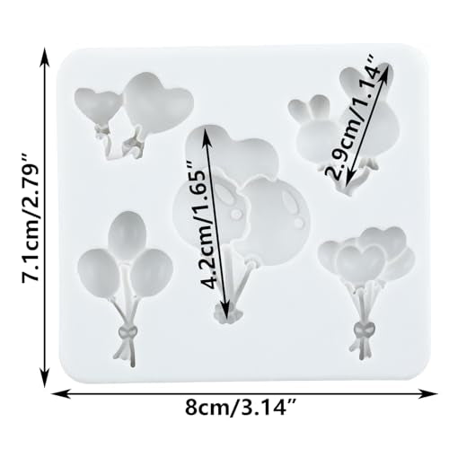 Heart Balloon Silicone Mold Balloon Polymer Clay Molds for DIY Crafts Epoxy Resin Casting Air Dry Polymer Clay Plaster Jewelry Making - color: Style C