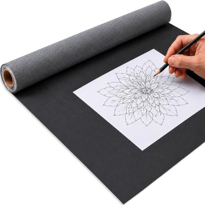 Fuyoooo 1 Roll 20 in x 90 ft Extra Large Graphite Transfer Paper Waxed Carbon Paper for Tracing Drawing and Sketching Transfer on Canvas Wood Ceramic Metal and Crafts (Black) - color: Black, size: 20 in X 90 ft, style: Waxed