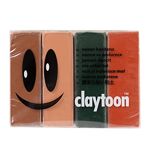 Van Aken Claytoon Modeling Clay – 1 lb (Four 4-oz Bars) – Use for Claymation, Models, and Stop Motion (Earth) - color: Earth